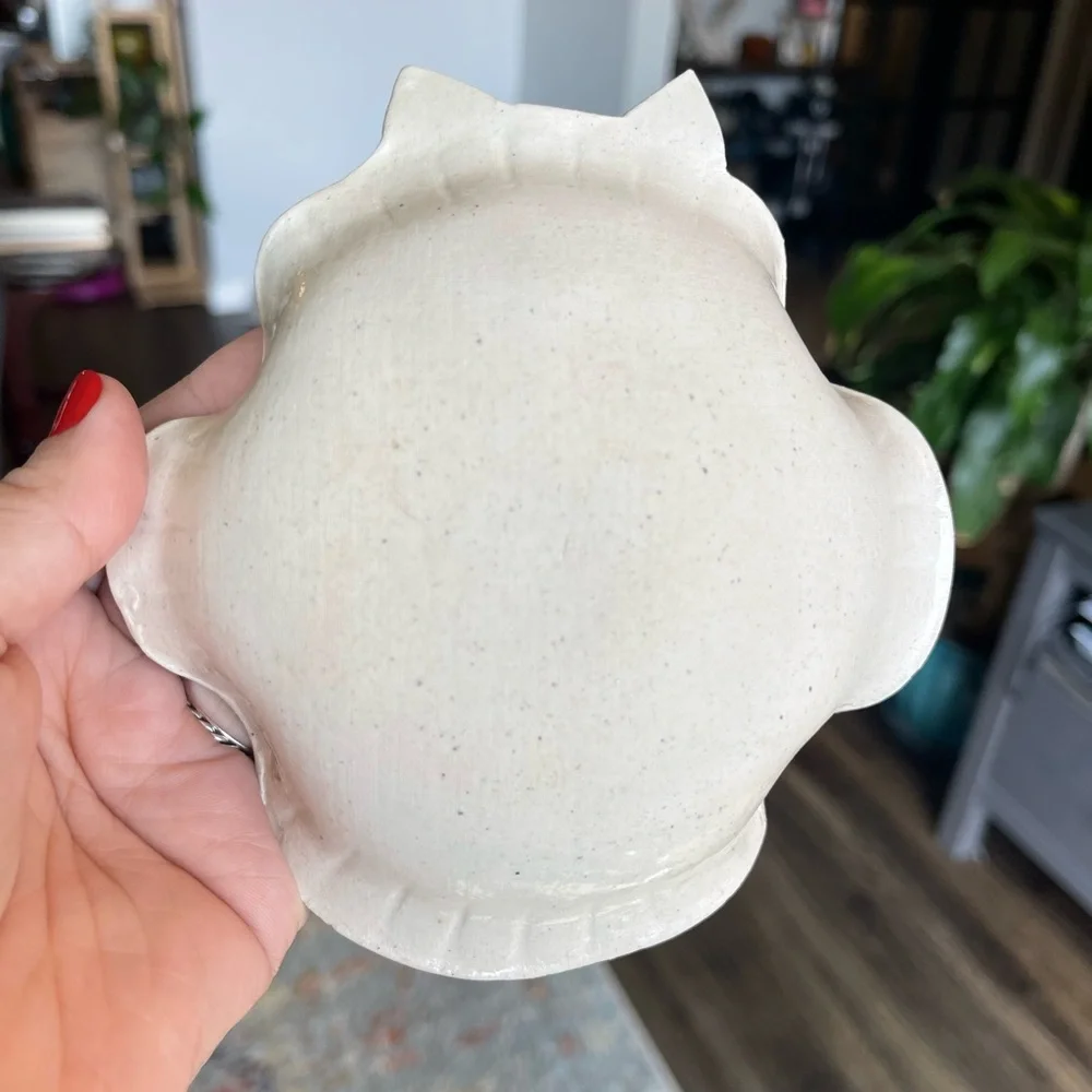 Vintage Ceramic Cat Soap Dish Handmade